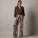 Chemisier col volant�, cr�pon et macram� - blancheporte