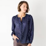 Chemisier imprim� pois dor�, voile - blancheporte