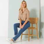 Chemisier lin - coton, manches retroussables - blancheporte Chemisier lin - coton, manches retroussables - blancheporte