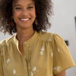 Chemisier manches courtes col officier, imprim - blancheporte