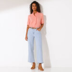 Chemisier manches courtes uni, gaze de coton - blancheporte Chemisier manches courtes uni, gaze de coton - blancheporte