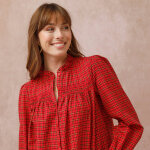 Chemisier smock col volant  carreaux - blancheporte