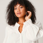 Chemisier smock col volant, coton tram - blancheporte