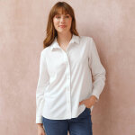 Chemisier uni boutonn - blancheporte