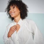 Chemisier uni dtails smocks, manches blousantes - blancheporte