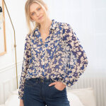 Chemisier en voile, imprimé fleurs - blancheporte Chemisier en voile, imprimé fleurs - blancheporte