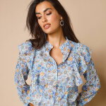 Chemisier volant, voile imprim - blancheporte