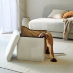 Coffre pouf en bouclette sherpa - blancheporte Coffre pouf en bouclette sherpa - blancheporte