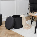 Coffre - pouf cylindrique pliable - blancheporte