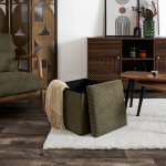 Coffre - pouf pliable, revtement tissu ctel - blancheporte