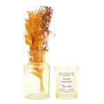 Coffret avec bougie parfume, vase et fleurs sches - blancheporte