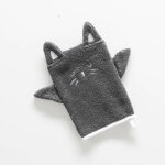 Collection ponge enfant brode chat personnalisable coton - lot 1 serviette 50x100cm + 1 gant - gris ...