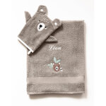 Collection ponge enfant brode ourson personnalisable coton - colombine des petits