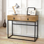 Console stockies style industriel - 2 tiroirs - blancheporte