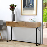Console stockies style industriel - 3 tiroirs - blancheporte