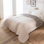 Couette microfibre imprim� l�opard 400 g / m� - blancheporte