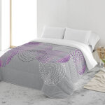 Couette microfibre imprim�e cercles graphiques 200 g / m� - blancheporte