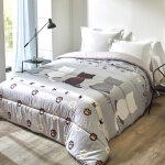Couette microfibre imprim�e chat 400g / m� - blancheporte