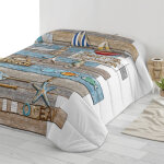 Couette microfibre imprim�e mer 200 g / m� - blancheporte