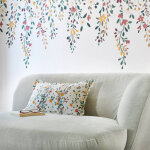 Coussin fleuri c�leste - blancheporte