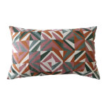 Coussin rectangulaire velours imprimé géométrique - blancheporte Coussin rectangulaire velours imprimé géométrique - blancheporte