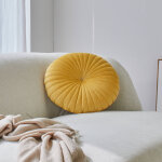 Coussin rond capitonné en velours - blancheporte Coussin rond capitonné en velours - blancheporte