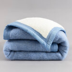 Couverture bicolore pure laine 600 g / m� - blancheporte