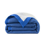 Couverture bicolore pure laine 800 g / m² - couverture 2 personnes : 240x300cm - bleu - ourson Couverture bicolore pure laine 800 g / m² - couverture 2 personnes : 240x300cm - bleu - ourson