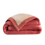 Couverture bicolore pure laine 800 g / m - ourson