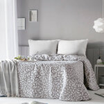 Couvre - lit jacquard motif feuilles - blancheporte