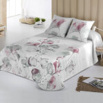 Couvre - lit matelass� imprim� bourgeons - blancheporte