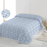 Couvre - lit matelass imprim fleurette - blancheporte