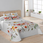 Couvre - lit matelass� imprim� fleuri - blancheporte
