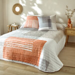 Couvre - lit matelass� imprim� g�om�trique - blancheporte