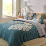 Couvre - lit matelass imprim palmiers - blancheporte