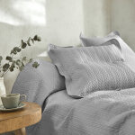 Couvre - lit matelass microfibre motif gomtrique - blancheporte