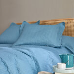 Couvre - lit matelass microfibre motif gomtrique - blancheporte