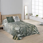 Couvre - lit matelass� natura imprim� feuillages - blancheporte