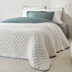 Couvre - lit rversible microfibre matelasse / sherpa - blancheporte