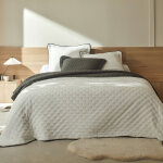 Couvre - lit rversible microfibre matelasse / sherpa - blancheporte