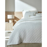 Couvre - lit rversible microfibre matelasse / sherpa - blancheporte