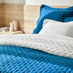 Couvre - lit rversible microfibre matelasse / sherpa - blancheporte