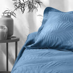 Couvre - lit uni matelass relif  feuillage  - blancheporte