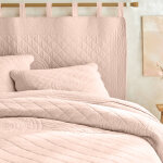 Couvre - lit uni style boutis cassandre - housse de coussin : 40x40cm - rose - colombine