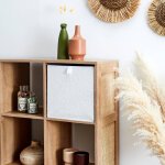 Cube de rangement pliable, tissu bouclette - blancheporte