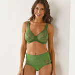 Culotte microfibre et dentelle stretch forme maxi taille haute  limbara  - lot de 2 - 34 / 36 - vert ...