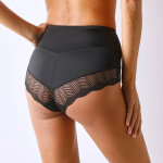 Culotte taille haute microfibre et dentelle - sculptante - blancheporte Culotte taille haute microfibre et dentelle - sculptante - blancheporte