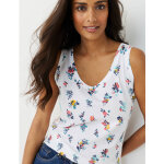 Dbardeur bretelles larges en coton, imprim fleuri - blancheporte