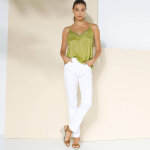 Débardeur uni col v macramé - blancheporte Débardeur uni col v macramé - blancheporte