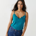 D�bardeur uni col v macram� - blancheporte